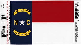 North Carolina Flag Decal for auto, Truck or Boat