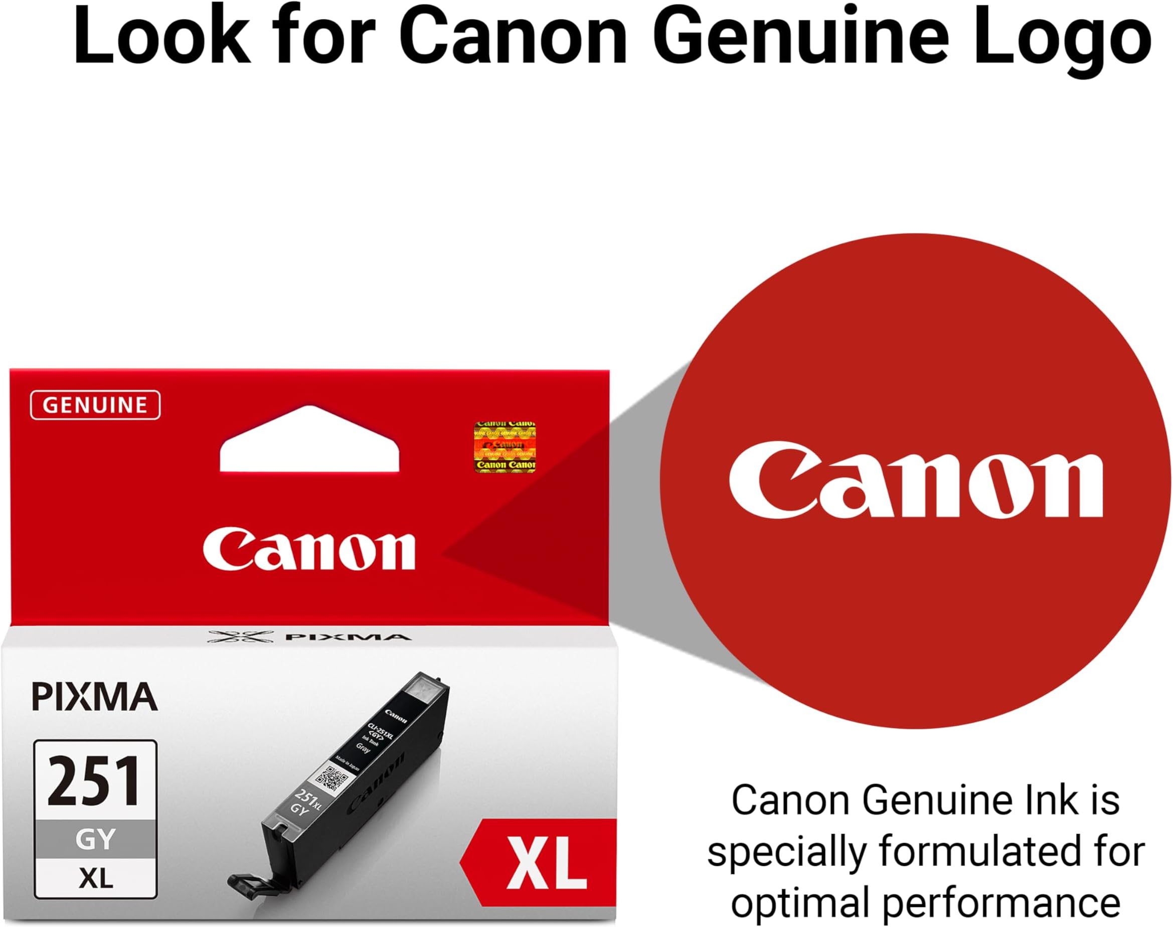 Canon CLI-251XL Gray Ink Tank Compatible to MG6320, MG7120, iP8720, MG7520