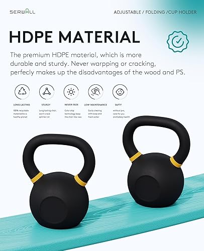 Miniatura 8 de SERWALL Aruba - Juego de 2 sillas plegables Adirondack ajustables con 3 posiciones reclinables, para todo tipo de clima, Adirondack de polietileno