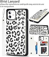 Vista 18 de Cavor for iPhone 11 Wallet Case with Card Slots Holder,Premium PU Leather Kickstand Feature Case [Wrist Strap] Double Magnetic Clasp Shockproof Flip