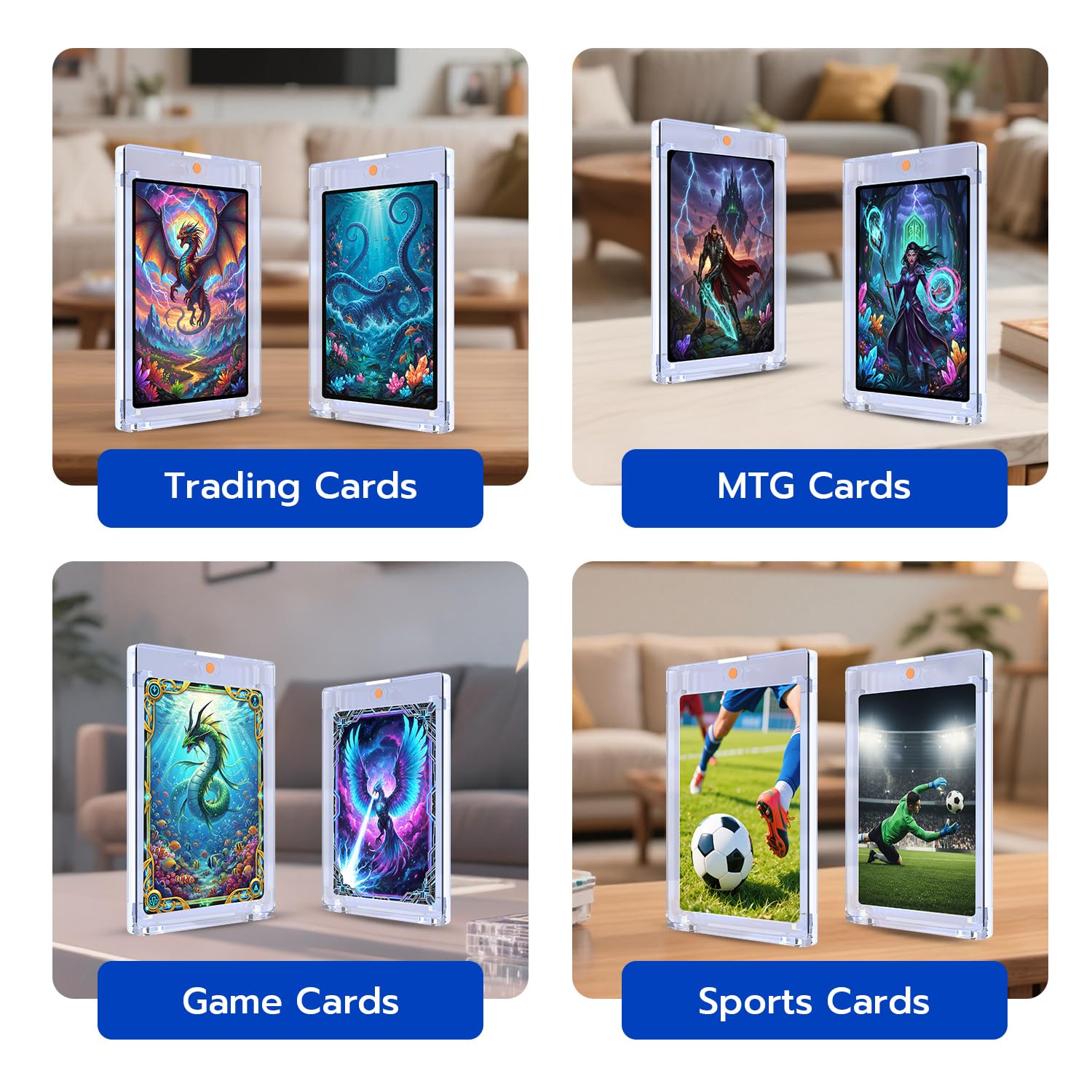 Zestaw 20 magnetycznych kart handlowych 35PT, ochrona kart kolekcjonerskich, ochrona przed promieniowaniem UV, uchwyt na karty magnetyczne, do magii, MTG, sportu, baseballu, Blu-ray