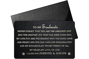 Anniversary Gift for Him - Engraved Love Note Metal Wallet Card