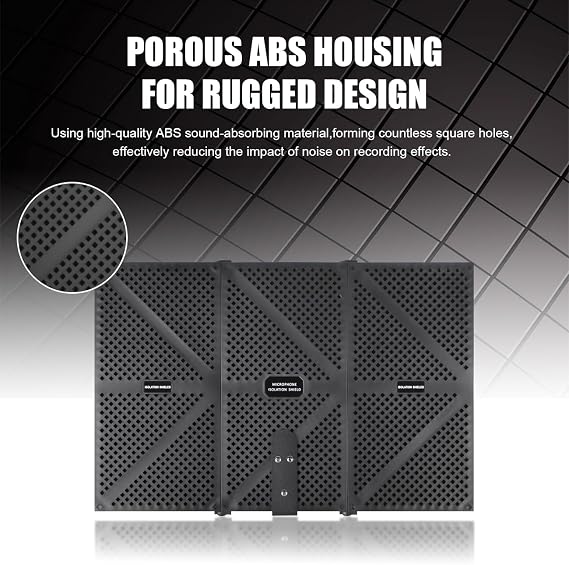 Microphone Windscreen Insulation Sound Protection, Microphone Absorber with Absorbent Foam Layer Sound-absorbing Microphone Insulation Sh