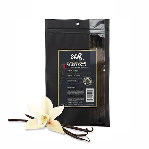 SAVA - Frijoles de vainilla de Madagascar Bourbon Gourmet Vanilla Beans de Madagascar con vainas ricas y de colores profundos Suministros de