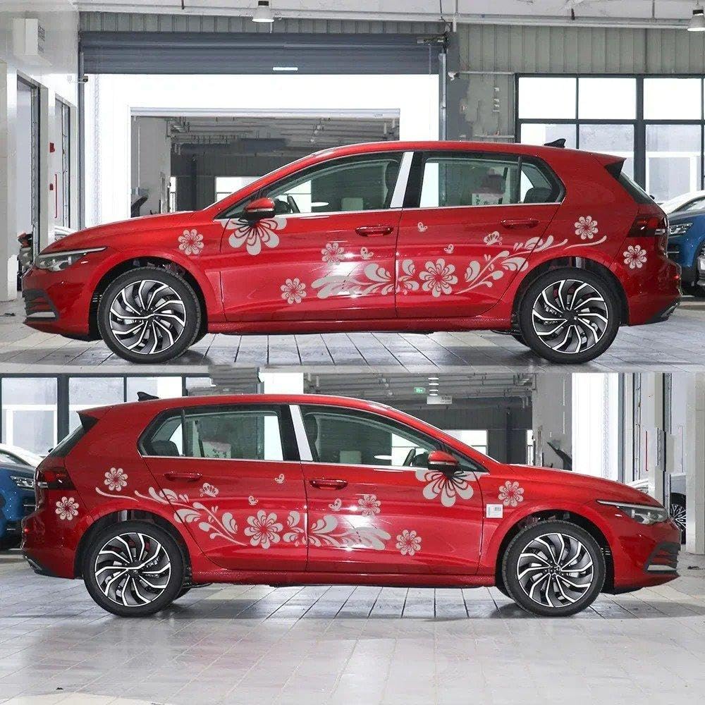 Decalcomanie per Auto 2 Adesivi per Auto con Grafica Grafica, Vinile Decorativo Fai da Te su Entrambi I Lati della Porta(Black)