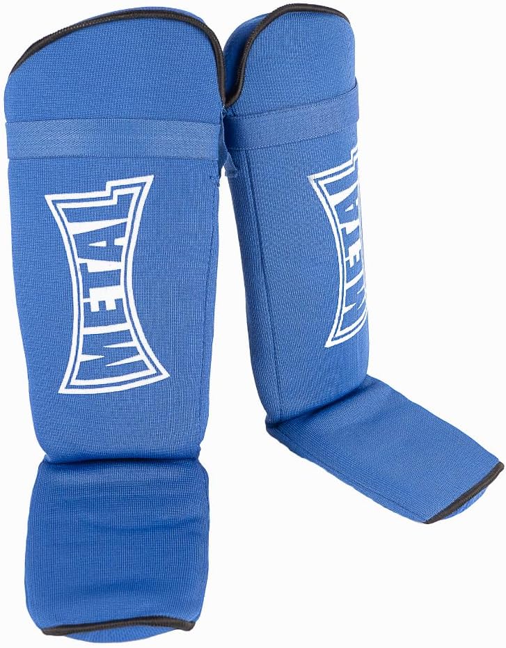 Boxing Shin Protectors Feet Metal Fabric Black