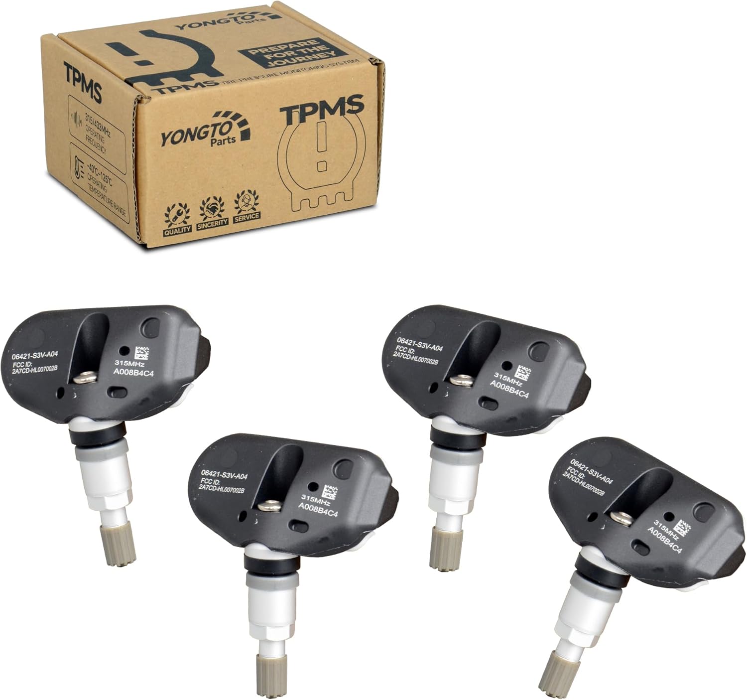 TPMS Sensor 315MHz Compatible with 2006-2008 Acura TL, 2005-2006 MDX, 2005-2008 RL, Honda Ridgeline, Odyssey, Pilot 4PCS Tire Pressure Monitoring Sensor Replace OE 06421S3VA04 42753SHJA53