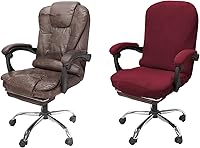 Vista 9 de NeColorLife Funda de terciopelo para silla de oficina con fundas para reposabrazos, funda elástica para silla de computadora de escritorio