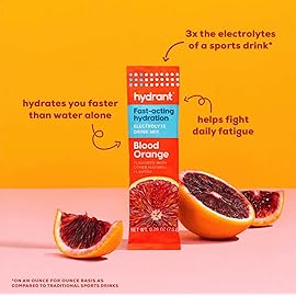 Hydrant - Hydration Powder, Blood Orange Flavor, 30 Individual Instant Electrolyte Rehydration Packets - Low Sugar Drink Mix for Daily Use, Travel & Workouts
