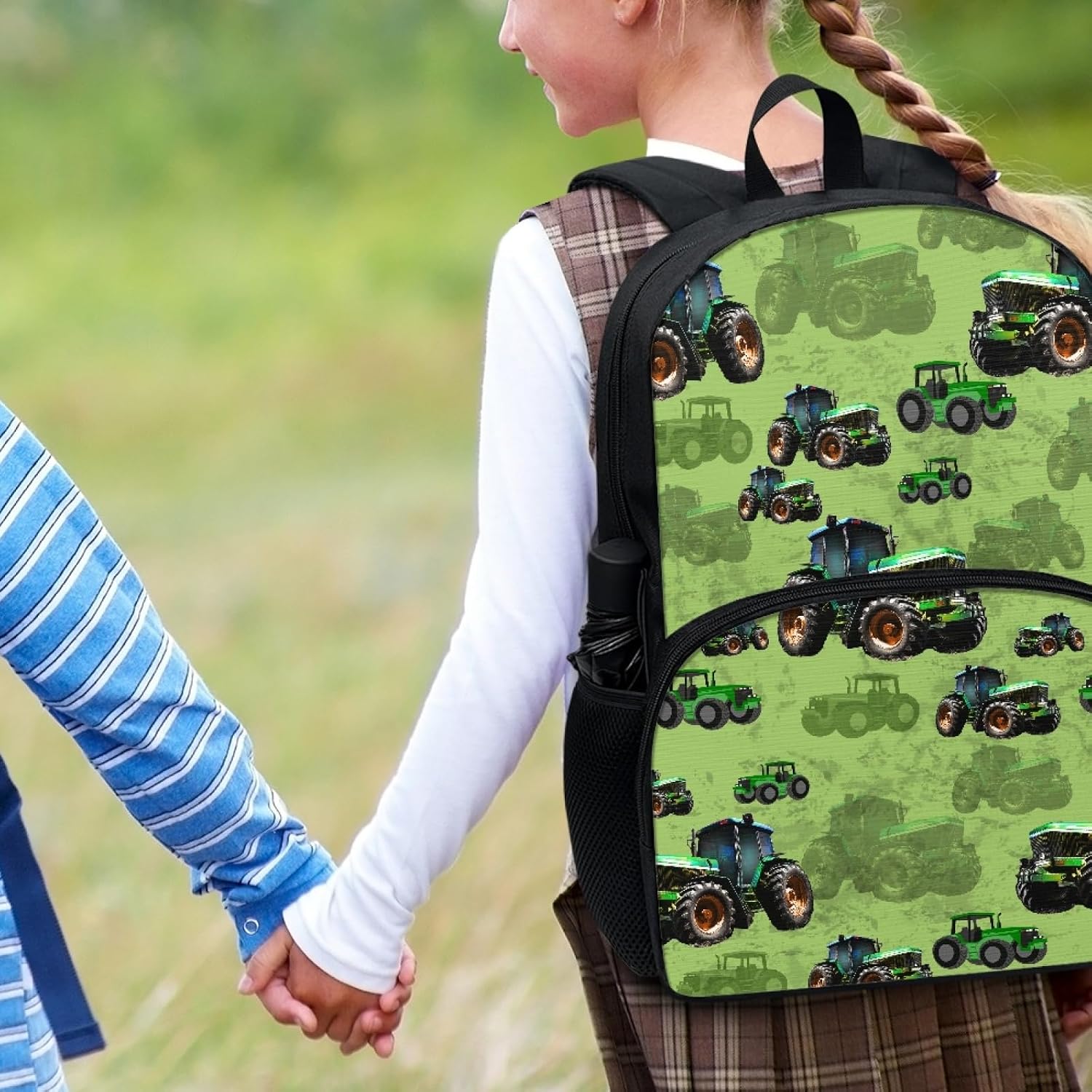 Kids Backpack for Boys Girls Cartoon Farm Truck Tractor Print Elementary Students Bookbag Middle School Bag Lightweight Waterproof Children Travel Bag Backpacks Laptop Bag,17 Inch