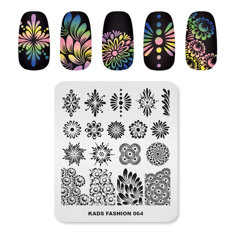 Plaque de nail stamping en acier inoxydable - Nail art (FA064)