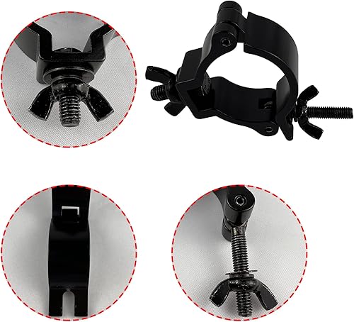 Miniatura 4 de Paquete de 6 luces de escenario O-Clamp de 2 pulgadas, abrazaderas de luz de aluminio de 2 pulgadas, apto para tubo de 1.890-2.008 in de diámetro