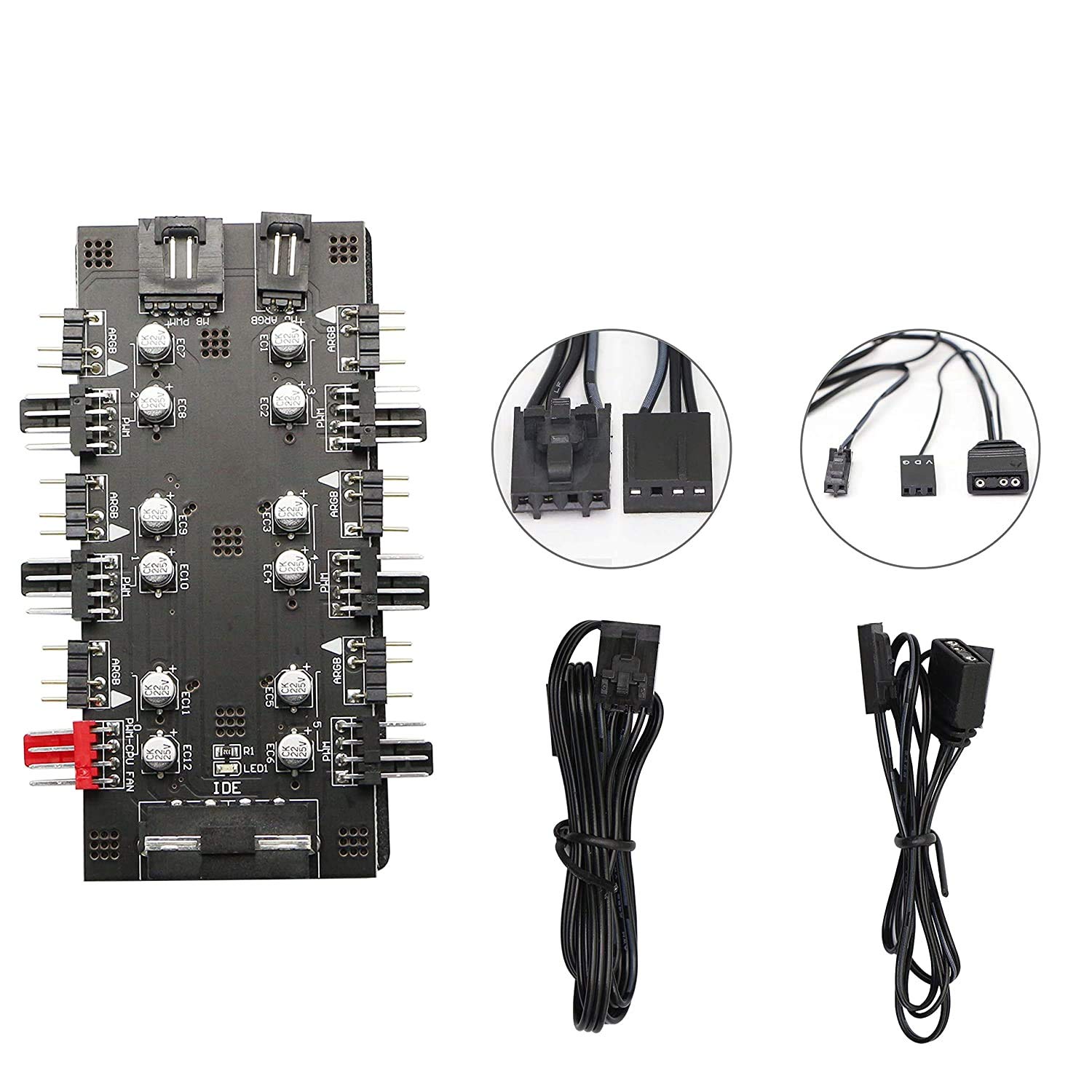 JZK ARGB & PWM Hub – 6-fach Splitter Für PC Lüfter & Beleuchtung