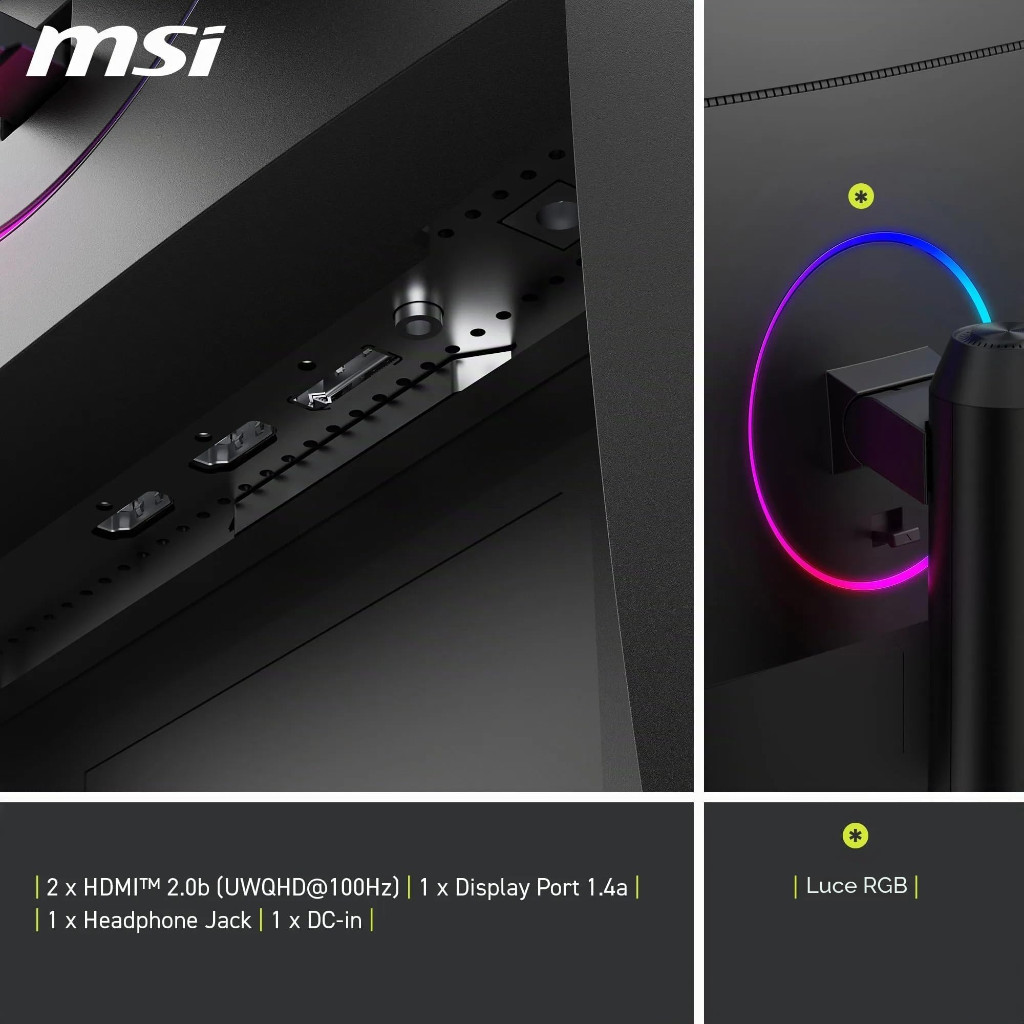 "monitor Da Gioco Curvo - Msi - 34"" - Wqhd - 180hz - Pannello Va - 1ms - Mag342cqr E2"