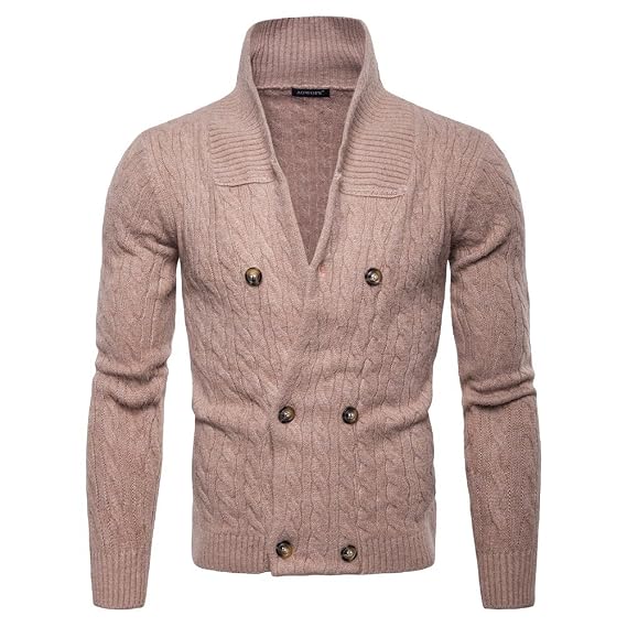 Shawl Collar Double Breasted Sweater 
