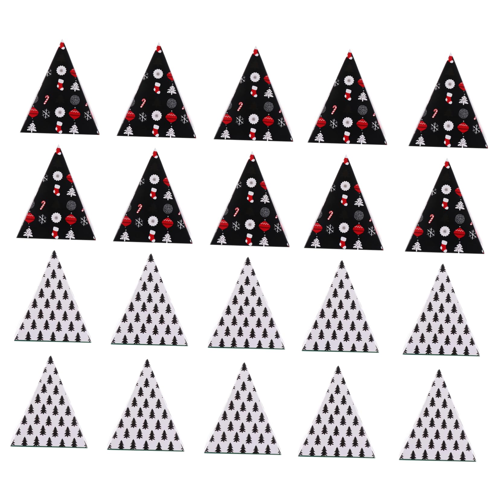 FOMIYES 20pcs Wrapping Triangle Boxes Christmas Theme Candy Containers Paper No Ribbons Party Favor Boxes