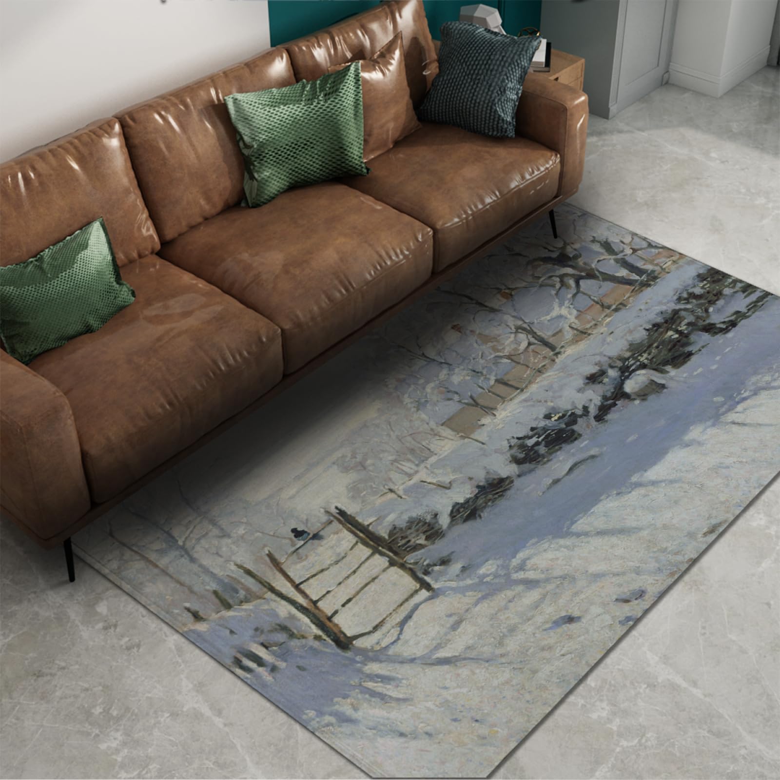 Tapis à poils ras Claude Monet lavable et moelleux grand format 180x300