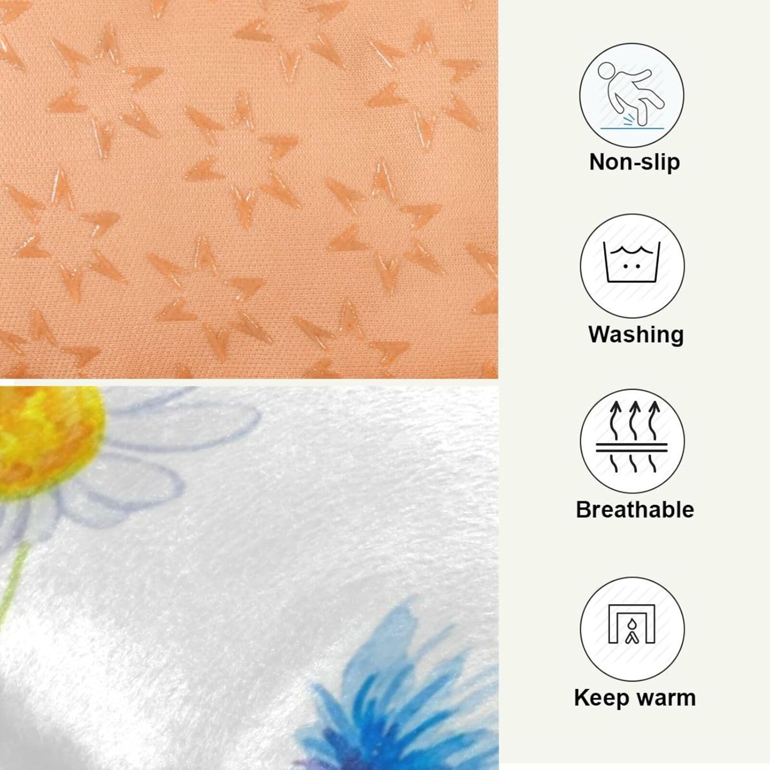 review Daisy Flower Crate Pet Bed, Portable Washable Dog Cat Mat, Soft Comfortable Pet Mattress with Non-Slip Bottom for Dogs Cats Sleeping, 24 x 18 Inch