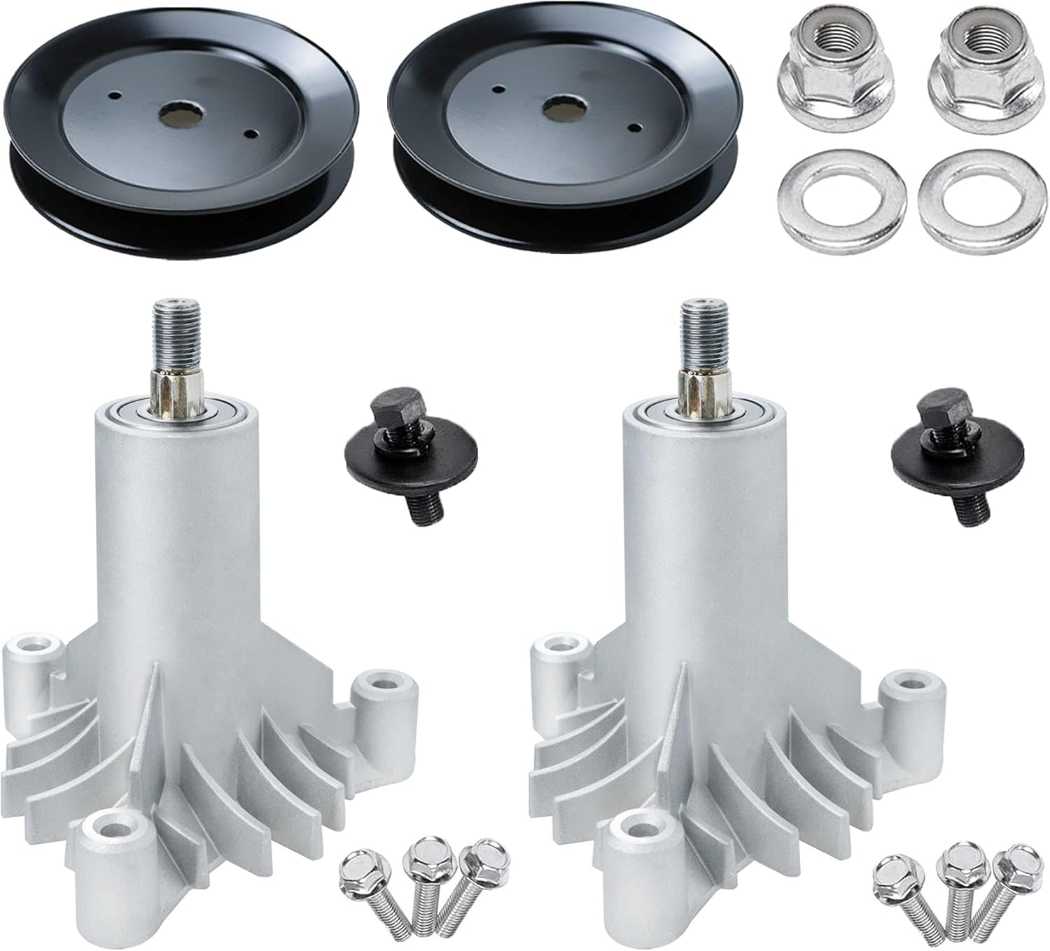 42" Lawn Mower Spindle Assembly Craftsman LT1000 LT2000 LT4000 Compatible with AYP 130794 532130794 + 2 Spindle Pulleys 153535 173436 129861
