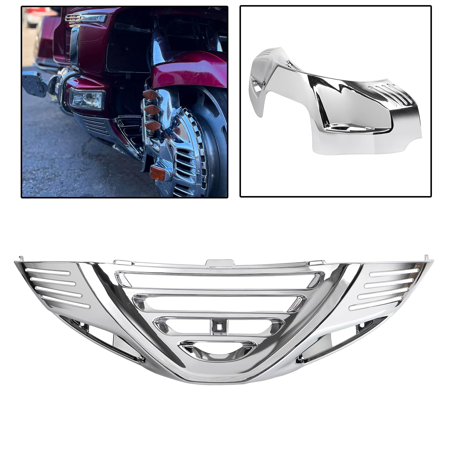 Boîtier inférieur de carénage en chrome For H-onda Goldwing 1500 GL1500SE/GL1500A Aspencade/GL1500I Interstate/GL1500 1988-2000