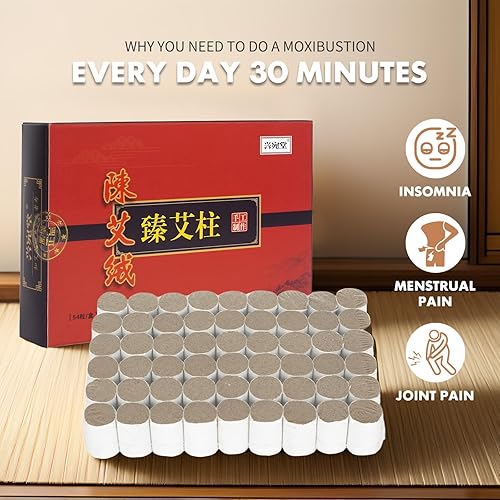 Vista 6 de Barelove 54 Rolls Pure Moxa Stick Wormwood Handmade Moxibustion Sticks Mugwort Blunt Rollers Accessories for Neck Waist Knee Back Acupoint Care