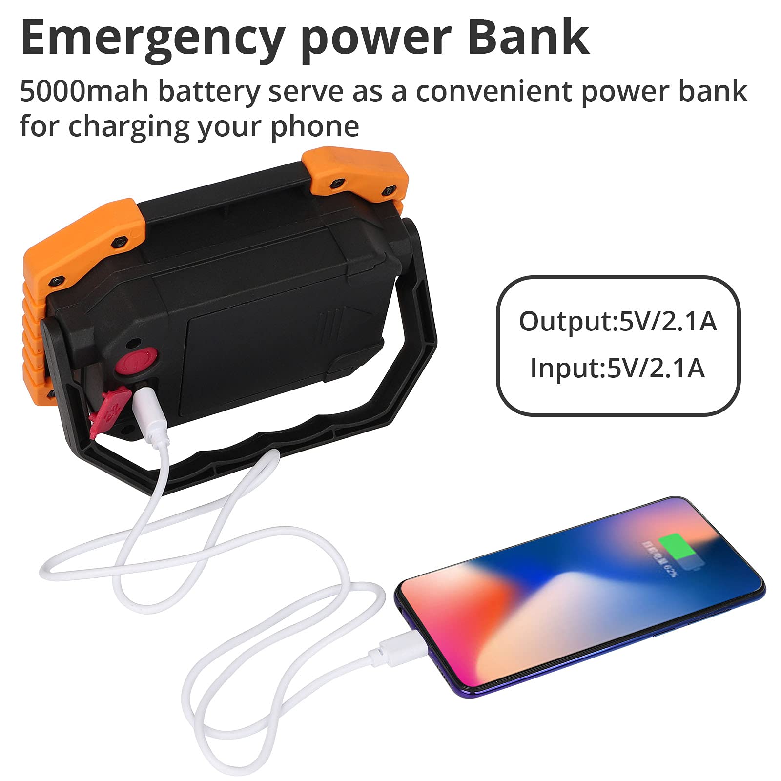 Luce Lavoro LED Ricaricabile 30W - Impermeabile IP65 Con 4 Batterie | Ideale Per Cantieri, Garage, Esterni - Foto 11