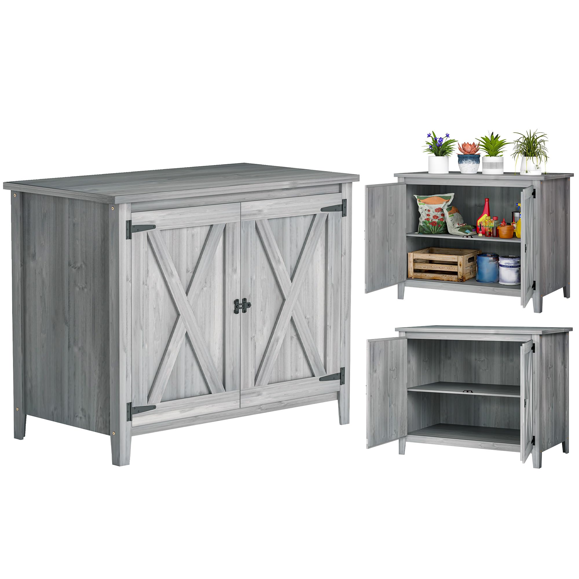 outsunny armoire de jardin bois double