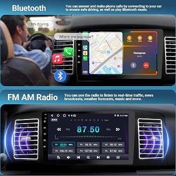 Haudio 2 Din Car Radio with Wireless CarPlay & Android Auto, 9 Inch Screen Car Stereo with Mirror Link, GPS, Voice Control, SWC/FM/AM/RDS, 25 Sets UI Fit All Cars With Rear Camera 4+64G Upgrade CPU