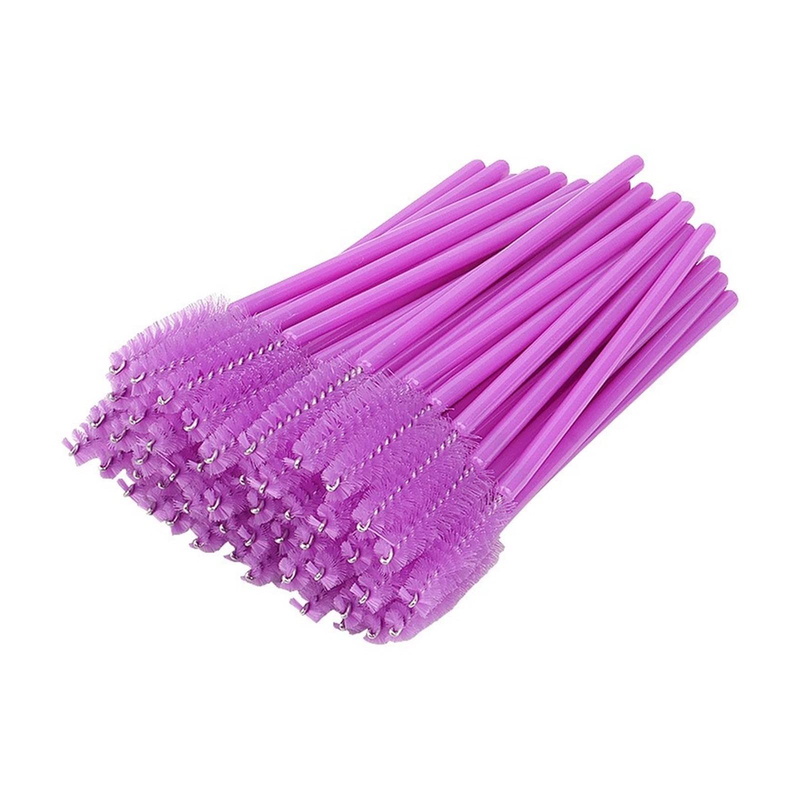 Generisch yaoqijie 1000 Stück tragbare Nylon-Wimpernbürste, Wimpernzange, Puderstab, Rosenrotstab, Make-up-Pinsel, Augenbrauenkamm Lasting (Handle Color : Grey)