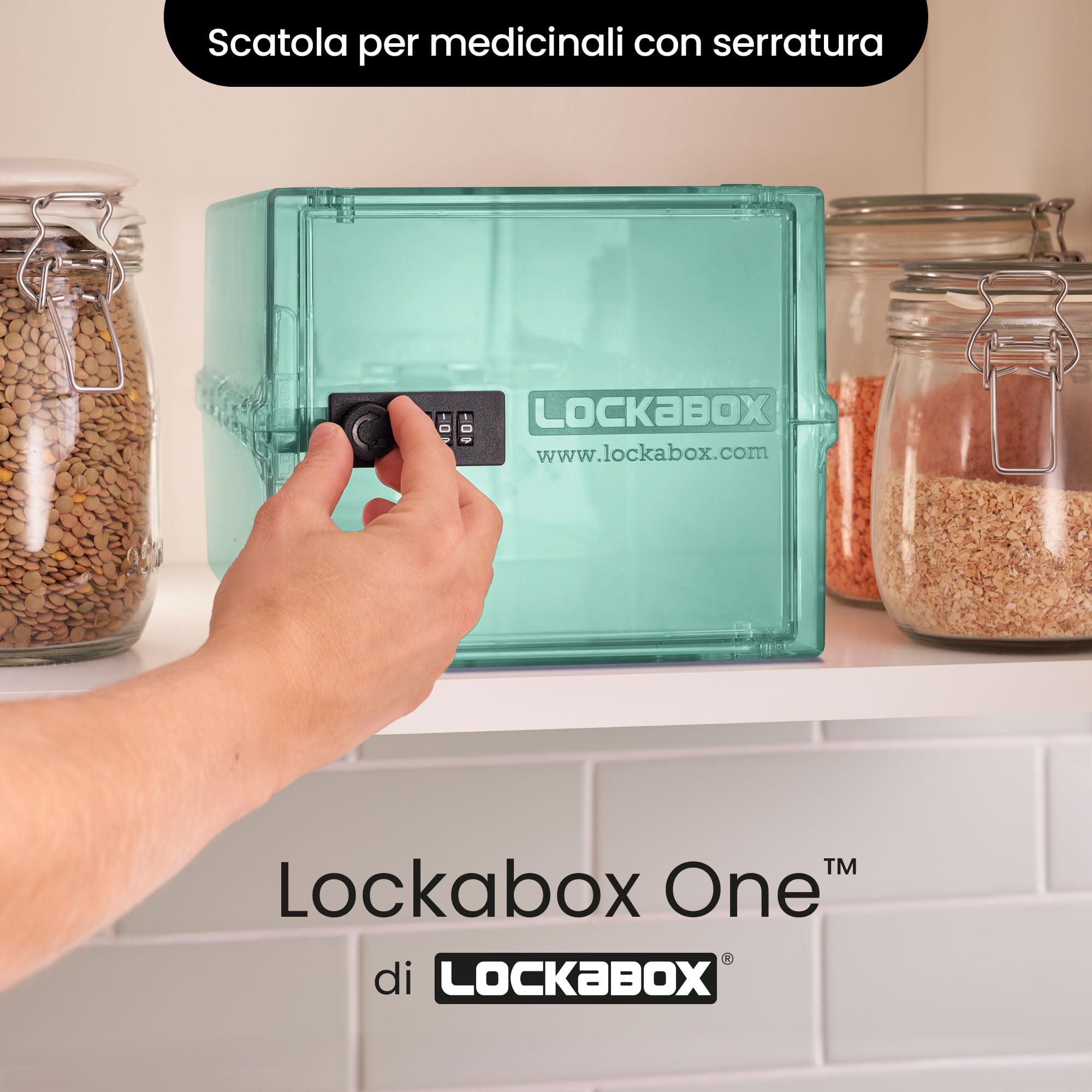Lockabox One™ - Scatola Di Sicurezza Con Serratura A Combinazione 10L Per Casa E Farmaci (Cristallo) - Foto 9