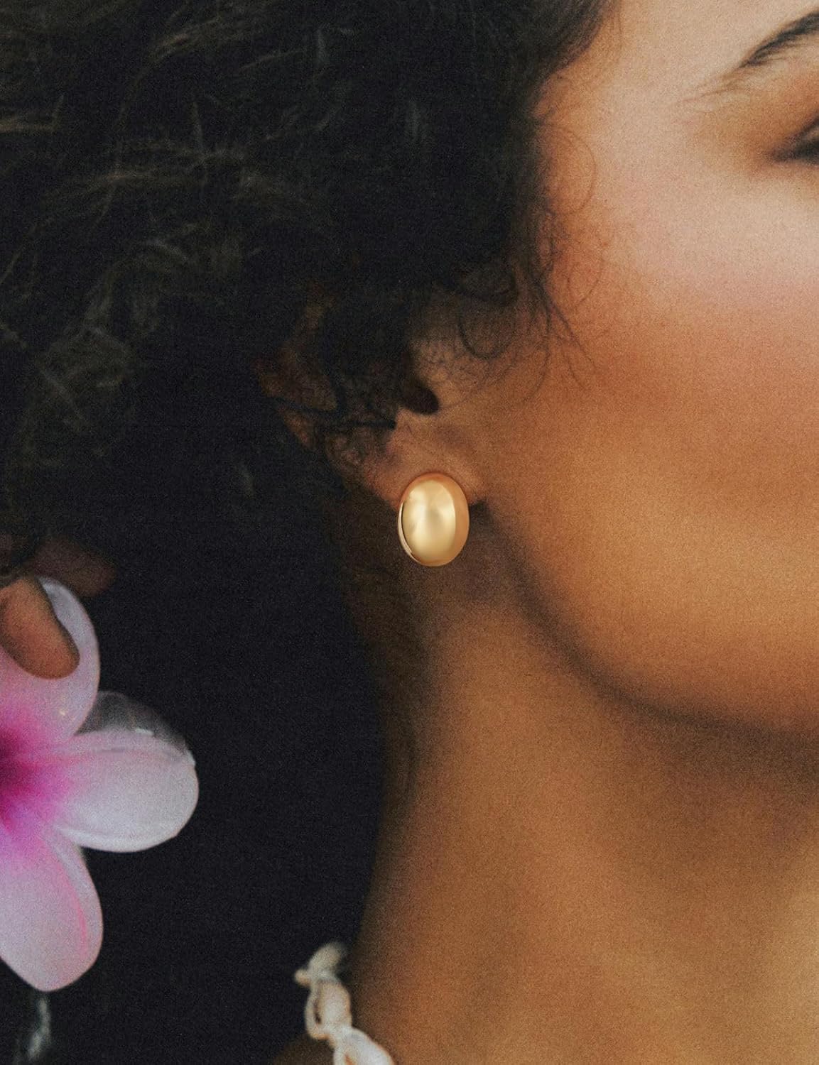 SHINYSO 14K Gold Plated Teardrop Hoop Earrings for Women Chunky Trendy Cubic Zirconia 925 Sterling Silver Post Hypoallergenic Earring - Image 4