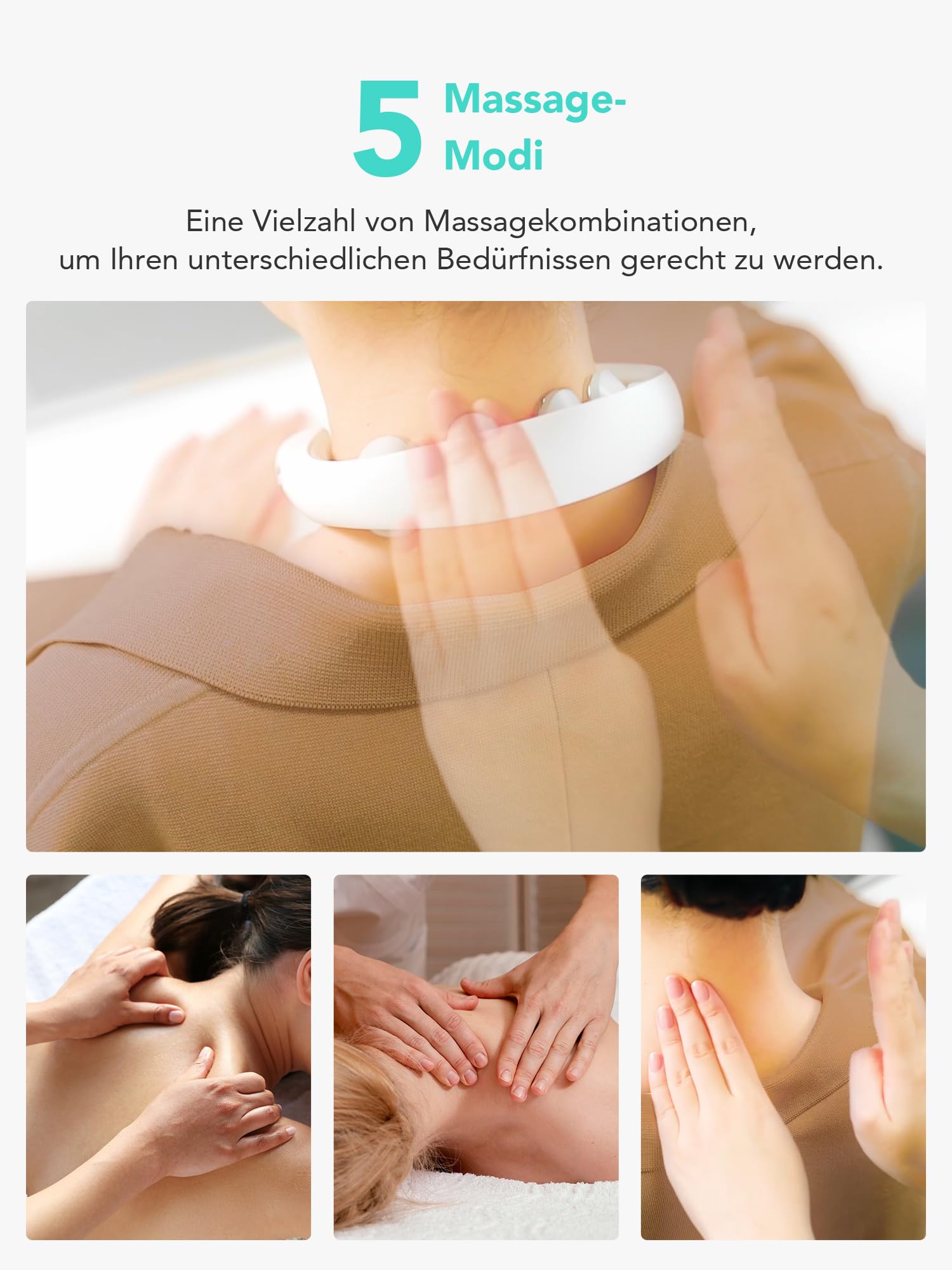 SKG Nackenmassagegerät mit Wärme, elektrisches Rotlicht-Puls-Vibrations-Traktions-Nackenmassagegerät zur Schmerzlinderung im tiefen Gewebe, tragbares 4D-Massagegerät, Nackenentspanner,K5-3 PRO