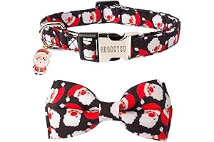 ADOGGYGO Christmas Dog Collar with Bowtie