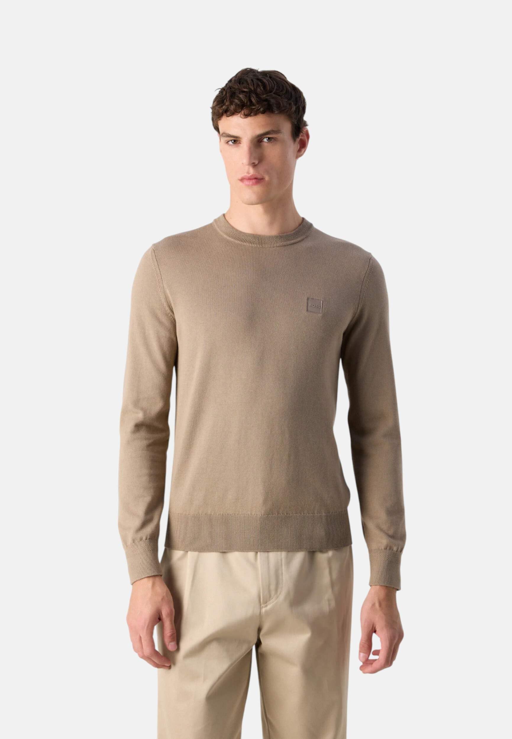Boss ORANGE Strickpullover Kanovano Cotton Cashmere mit Rundhalsausschnitt – Bild 3