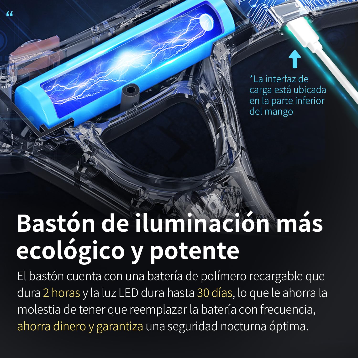 Bastón plegable multifuncional con luz, bastones de moda para mujeres y hombres, bastones ajustables para personas mayores, carga directa USB, ligero y portátil