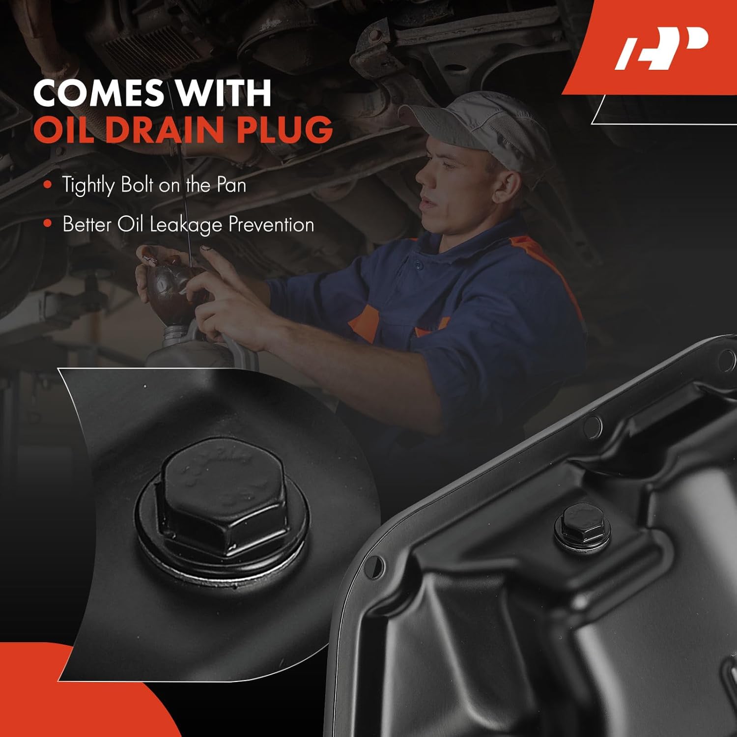 A-Premium Lower Engine Oil Pan Sump with Drain Plug Compatible with Nissan Rogue 2017-2019, Rogue Sport 2017-2022, Qashqai 2017-2022, 2.0L, Replaces 111104BB1B, 111104BB0B