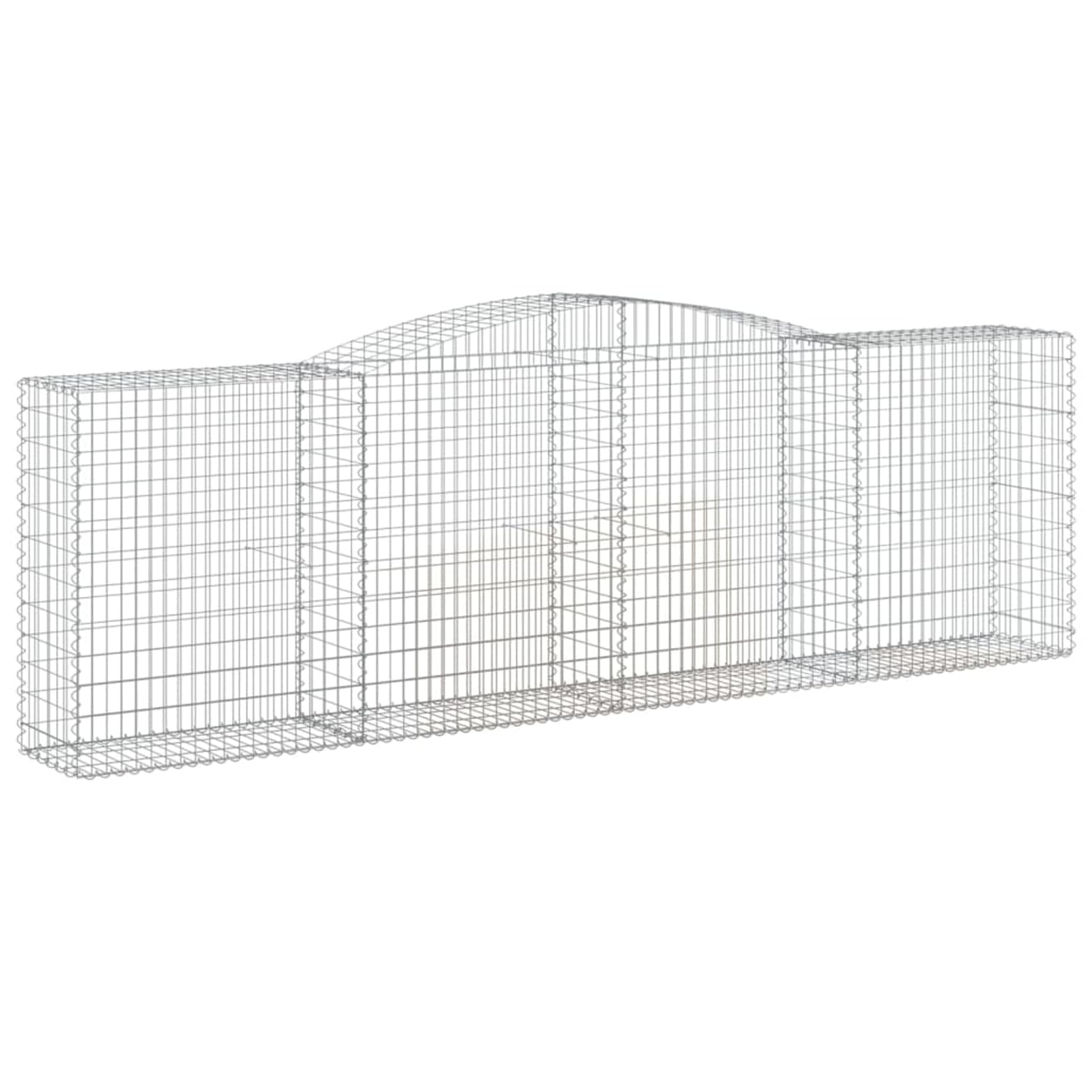 Gecheer Gabione mit Hochbogen 400x50x120/140 cm Verzinktes Eisen, Steingabionen Steinkorb Gabionen Wand Gabionenkörbe für Zaun Hangbefestigung Vorgarten153536