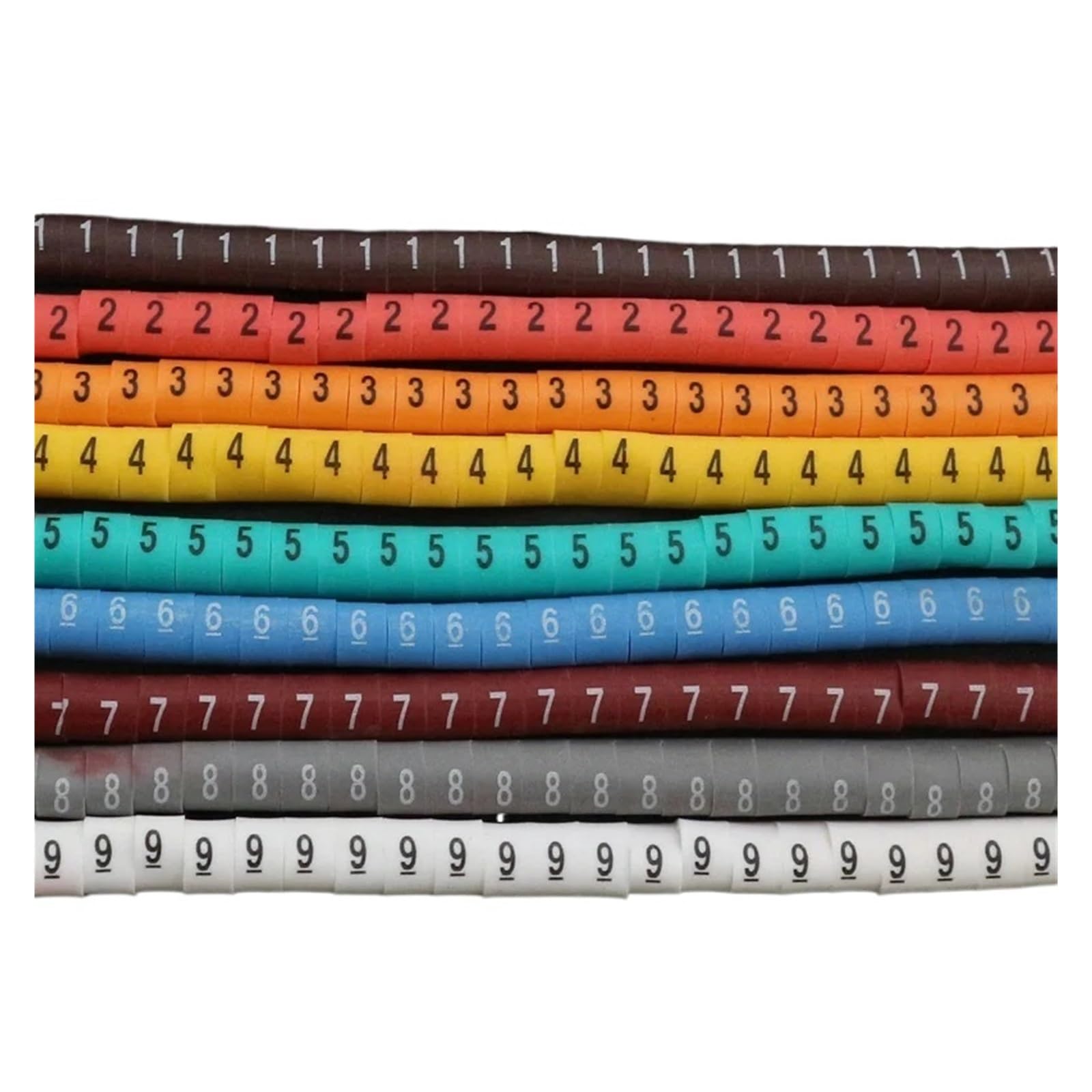 Etichette per Cavi Marcatore for cavi 500/600/1000/1200 pezzi con numeri diversi e digitale for metallici(2.5mm2(3.6mm) white,1200PCS)