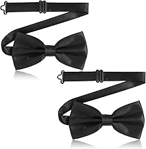 2PCS Bow Ties for Men, Adjustable Black Bow Tie, Classic Bow Tie for Weddings, banquets, Bands, Graduations, Christmas, Celebrations and Any Other Formal Occasions