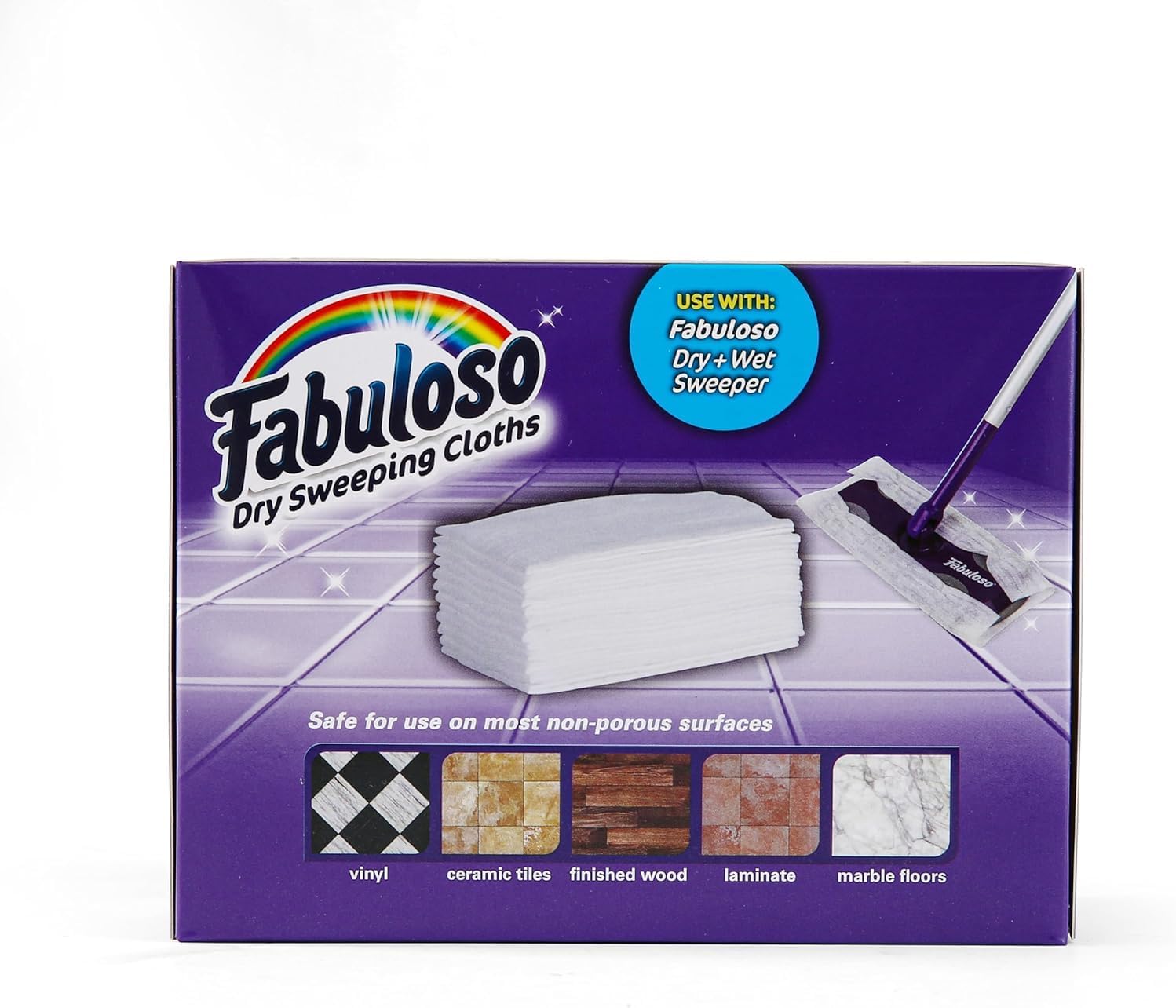 Fabuloso Dry Cloths - Sweeping Pads for Use with Fabuloso Dry + Wet Sweeper for Bold and Bright Cleaning Experience - Clean Your Floors with Ease, 16 Count - 10 Pack