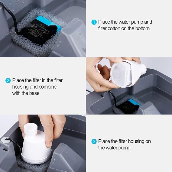 2 Pack Filter Housing Replacement for Ceramic Pagoda, 1/2 Gallon, 1 Gallon, 2 Gallon, Butterfly, Avalon, Seascape, Sedona, Seaside and Creekside Pet Fountains