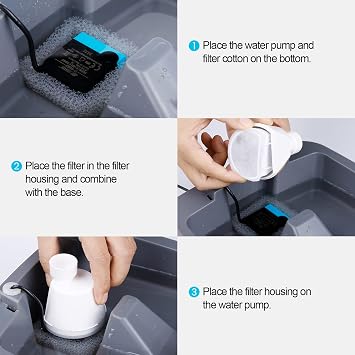 2 Pack Filter Housing Replacement for Ceramic Pagoda, 1/2 Gallon, 1 Gallon, 2 Gallon, Butterfly, Avalon, Seascape, Sedona, Seaside and Creekside Pet Fountains