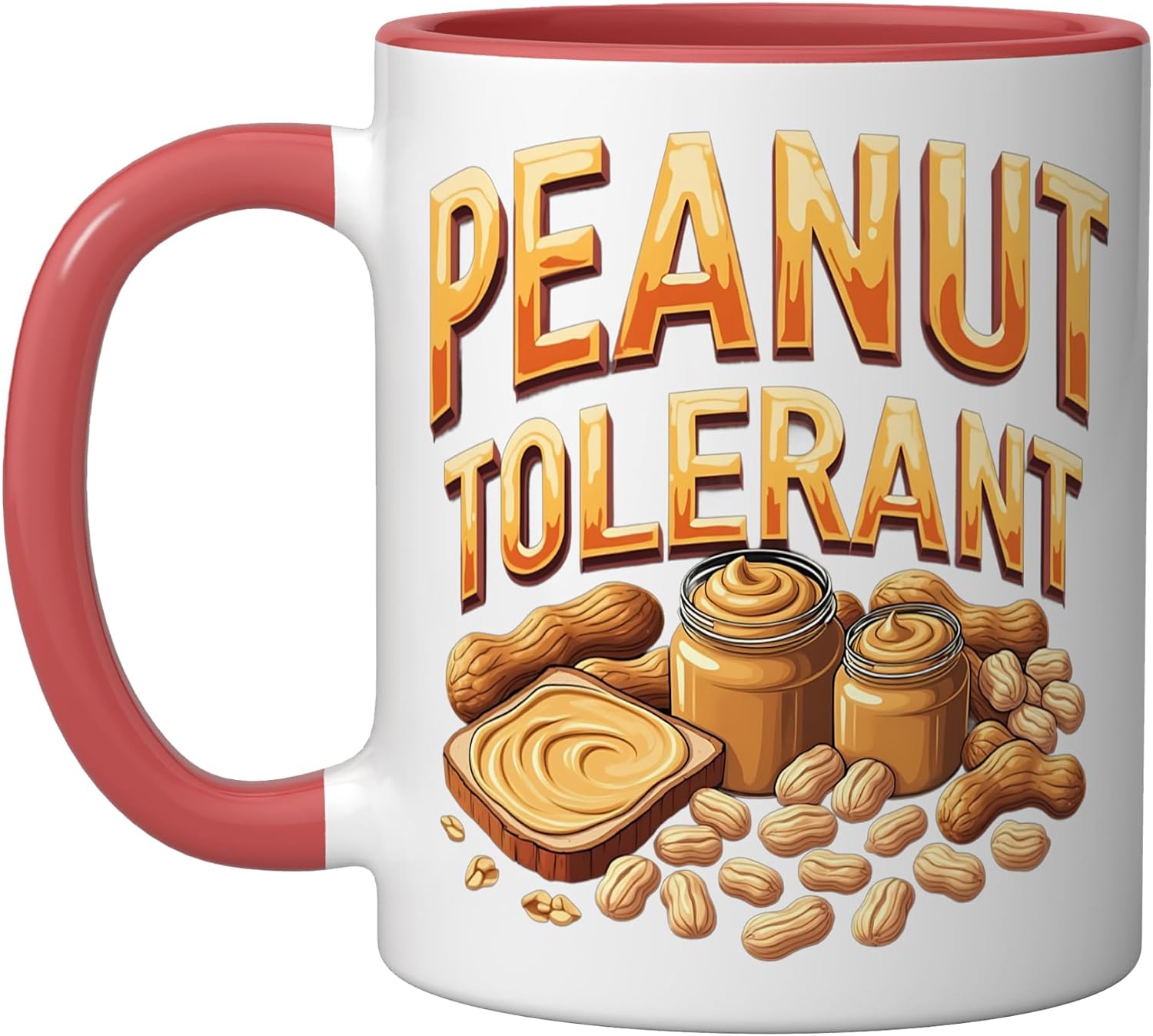 Retro Peanut Humor Food Funny Ceramic Mug, White, 15oz image 5