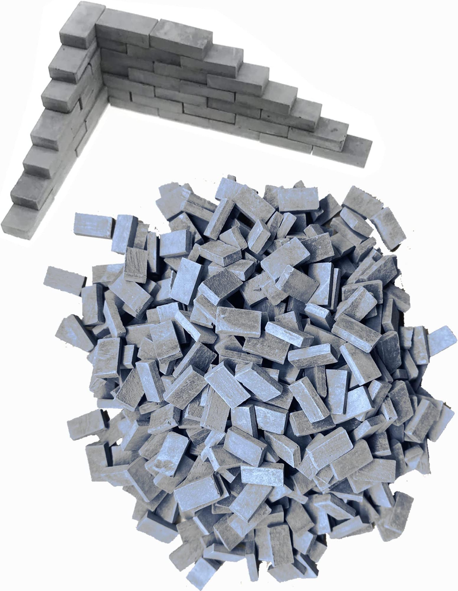 Cayway 420 PCS Mini Bricks Tiny Bricks for Landscaping Black Miniature Bricks Small Bricks for Crafts Realistic Fake Bricks Mini Blocks for Mini Garden Accessories