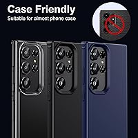 Vista 5 de WSKEN for Samsung Galaxy S24 Ultra Camera Lens Protector, Ultra Thin Scratch Resistant 9H Tempered Glass with Aluminum Metal Circle Camera Screen