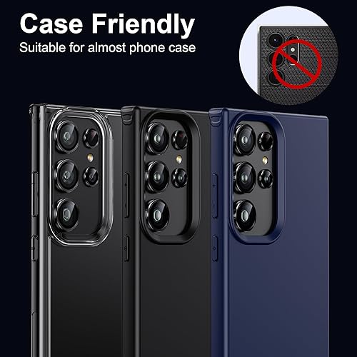 Miniatura 5 de WSKEN Protector de lente de cámara para Samsung Galaxy S23 Ultra, modo de disparo nocturno Resistente a los arañazos HD de vidrio templado de metal