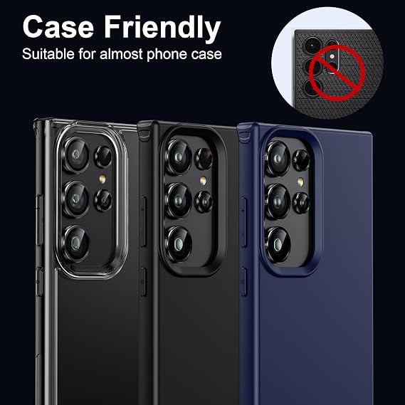WSKEN Samsung Galaxy S24 Ultra 5G Camera Lens Protector, [Hold Original Shooting] Unbreakable 9H Tempered Glass Camera Screen Protector Metal Ring Cover Film Accessories