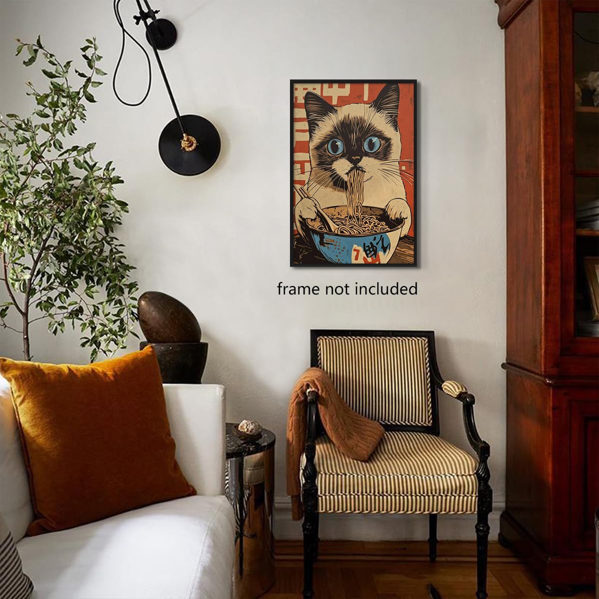 Amazon.com: Nanxiwofee Vintage Japanese Cat Canvas Wall Art