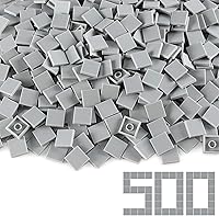 Vista 6 de Azulejo gris azulado oscuro 2 × 2 × 500 piezas y piezas de ladrillos MOC planos, bloques de construcción a granel para suelo de pared de superficie