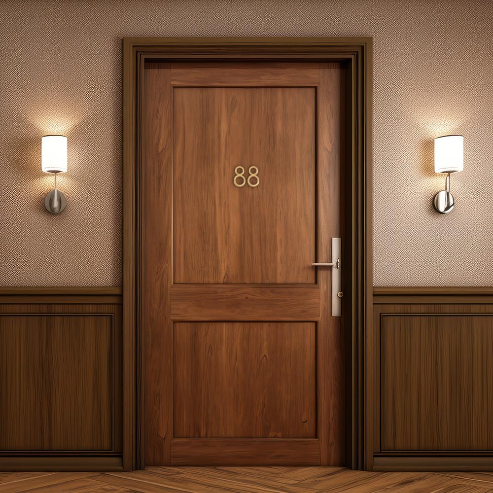 DecorTwist® Metal House Number for Outdoor Golden Home Hotel Door Numbers for Gate Outside Lodge Apartment College Library Rack Number 4" Inch Height [Number 8] — Amazon image 4